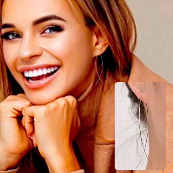 🆕NIP: SS Threader Earrings- Ichthus Shape - Picture 1 of 3